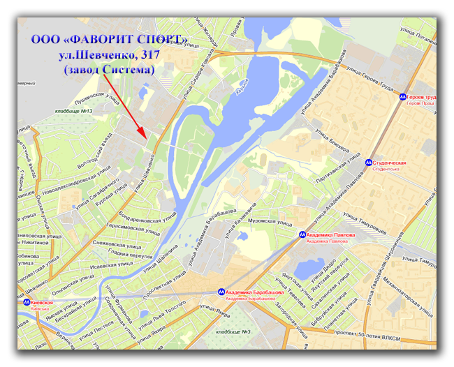 Карта проезда ООО ФАВОРИТ СПОРТ